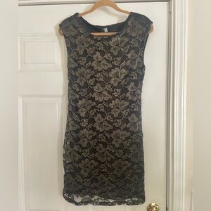 Black and Gold Lace Dress